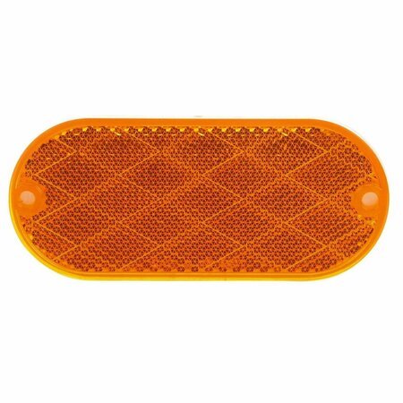 TRUCK-LITE Signal-Stat, Oval, Yellow, Reflector, 2 Screw Or Adhesive Mount 54A